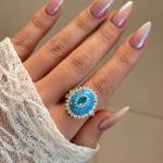 ANEL MOISSANITE -TURQUESA - TURMALINA FUSION
