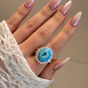 ANEL MOISSANITE -TURQUESA - TURMALINA FUSION