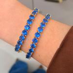PULSEIRA AZUL OURO 6MM ( 17+2)