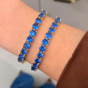 PULSEIRA AZUL OURO 6MM ( 17+2)